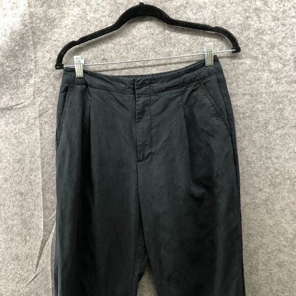 Gap High Rise Softsuit Trousers Womens 4 Black Pleated Front Tencel Wide Leg - Picture 3 of 9